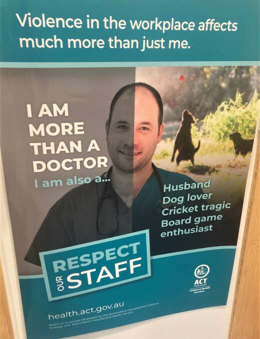 A Respect Our Staff poster. Picture: Lanie Tindale
