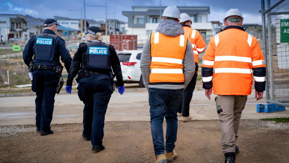 ACT Police have carried out checks on construction sites. Picture: Supplied