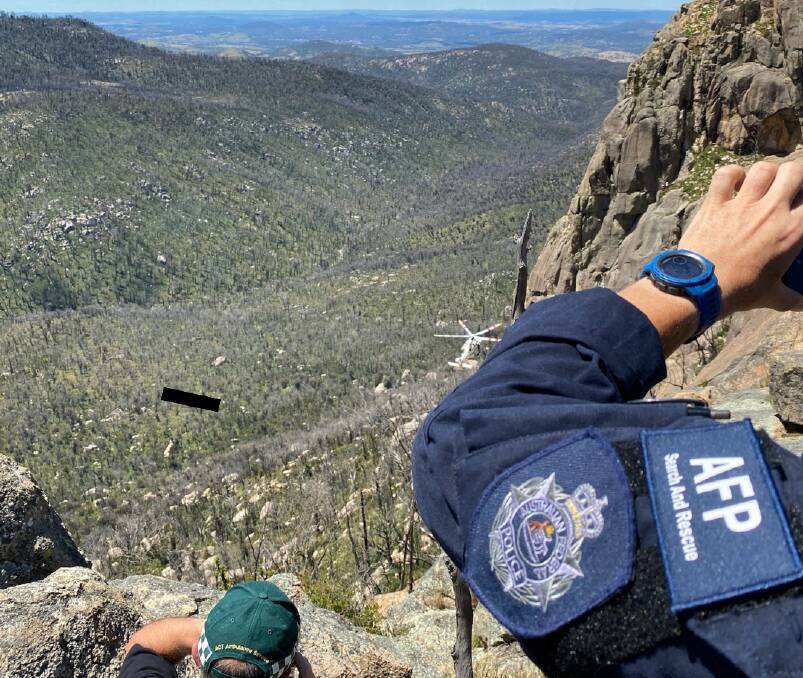 A climber was found by an off-duty officer after falling. Picture: Supplied