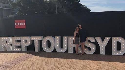Brianna Voulgaris with her mum Kylie Voulgaris at Taylor Swift's Reputation tour. Picture: Supplied