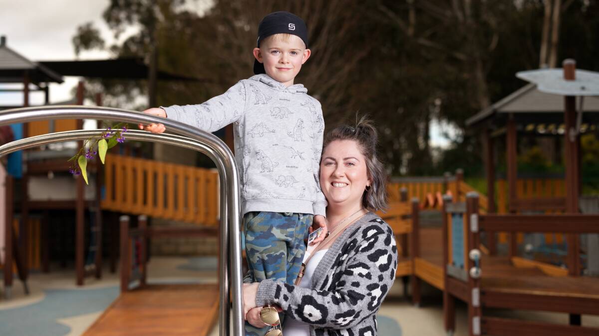Bec Wall, pictured with son Liam, said increased childcare subsidies will benefit parents. Picture by Sitthixay Ditthavong