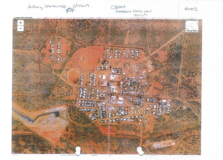 A map of Yuendumu used by the IRT. Source: Supreme Court of the NT