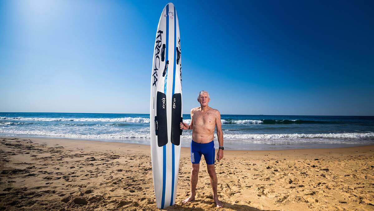 Beach patrol keeps 78-year-old surf lifesaver Ross Taylor "feeling young". Picture by Anna Warr