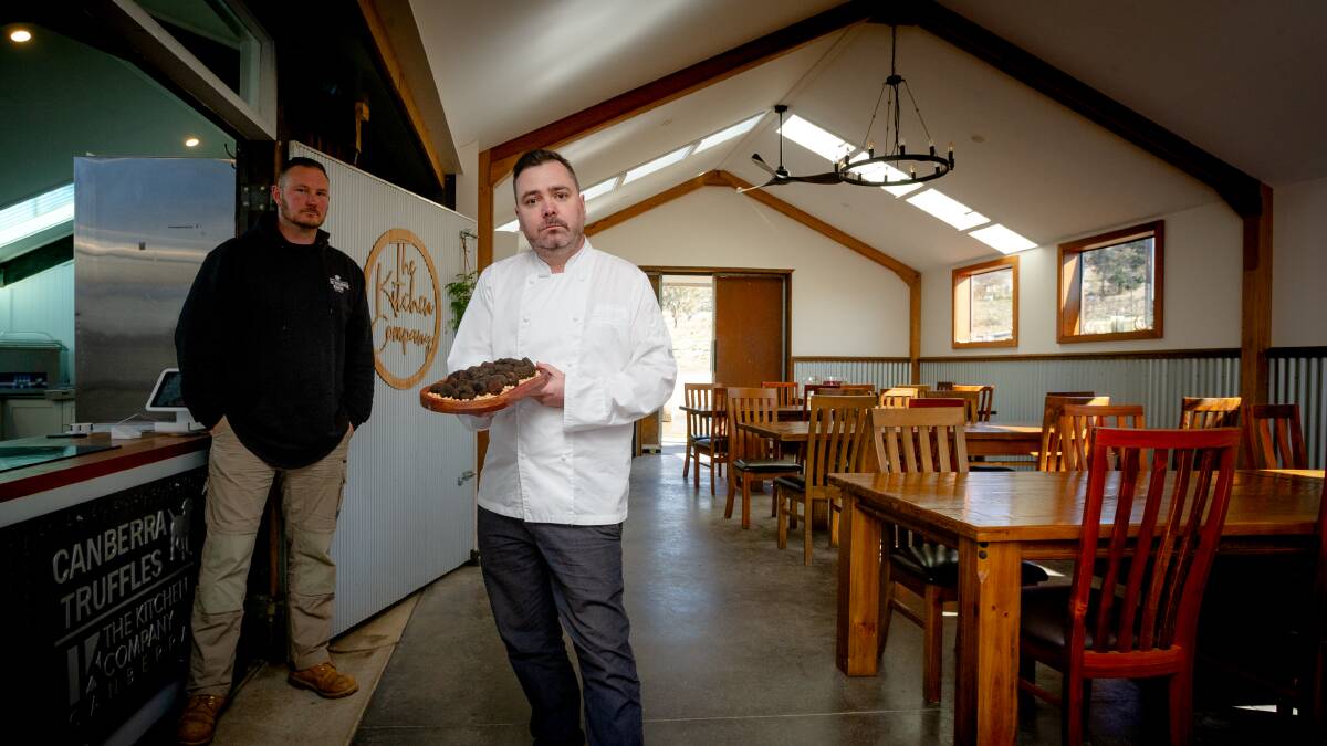 The Truffle Farm owner, Jayson Mesman, with executive chef and owner of OTIS, Damian Brabender have noticed a 90 per cent drop in business due to the NSW restrictions. Picture: Elesa Kurtz 