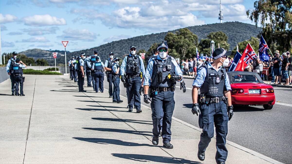 Police had been braced for the protests to "peak" on Tuesday. Picture: Karleen Minney 