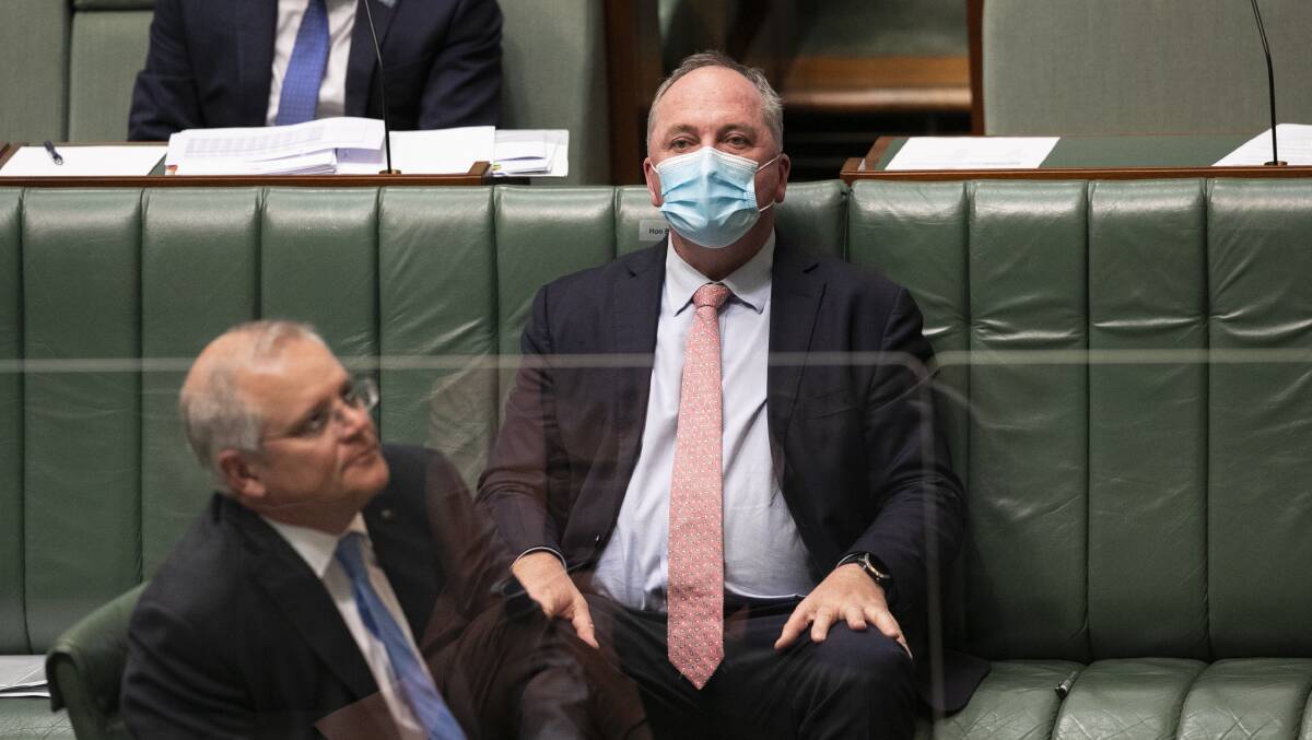 Barnaby Joyce was forced to defend the comments. Picture: Keegan Carroll