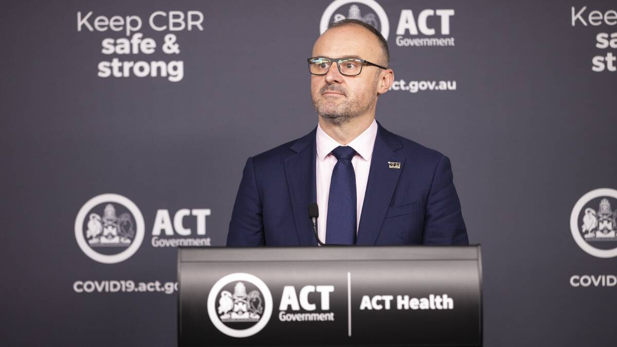 ACT Chief Minister Andrew Barr has announced new restrictions in the ACT. Picture: Keegan Carroll