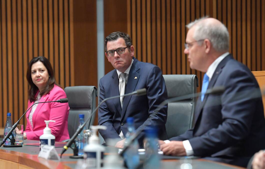 Dan Andrews has blasted Scott Morrison, and angry premiers could prove the Prime Minister's Achilles heel. Picture: Getty