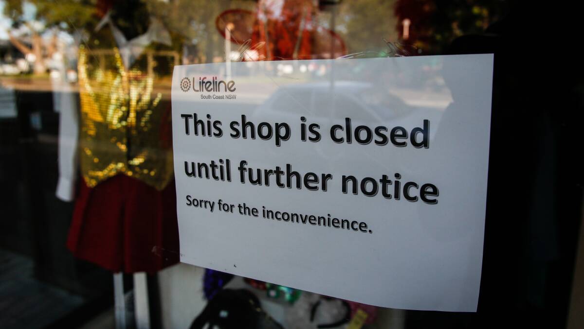A closed shopfront in Sydney. Picture: Anna Warr