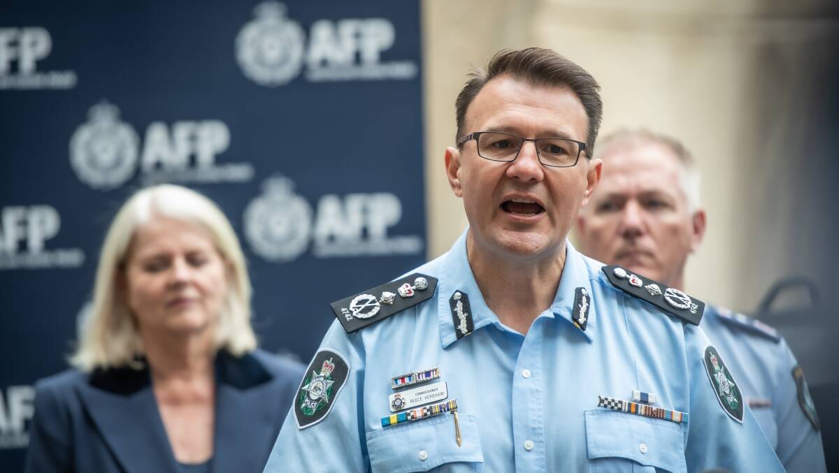 AFP commissioner Reece Kershaw has previously revealed 'specific threats' to MPs. Picture: Karleen Minney