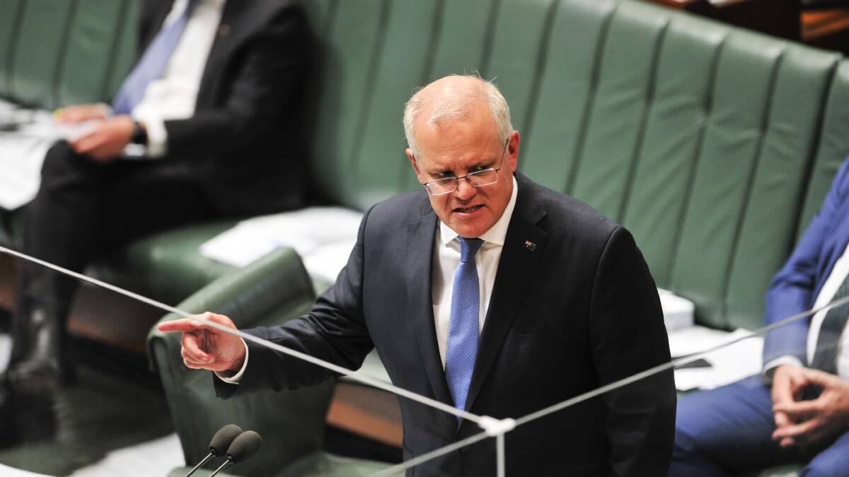 Prime Minister Scott Morrison appeared to contradict Minister Cash last week. Picture: Dion Georgopoulos 