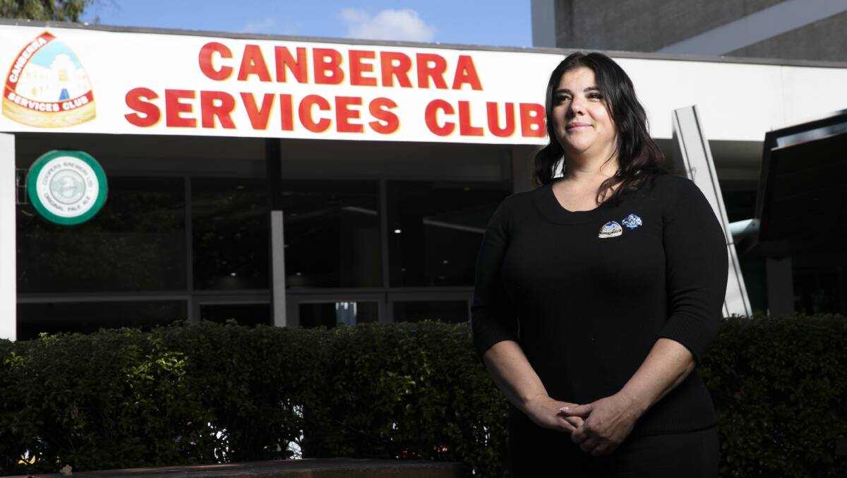Canberra Services Club general manager Marija Djerke outside the club's Barton home. Picture: Keegan Carroll
