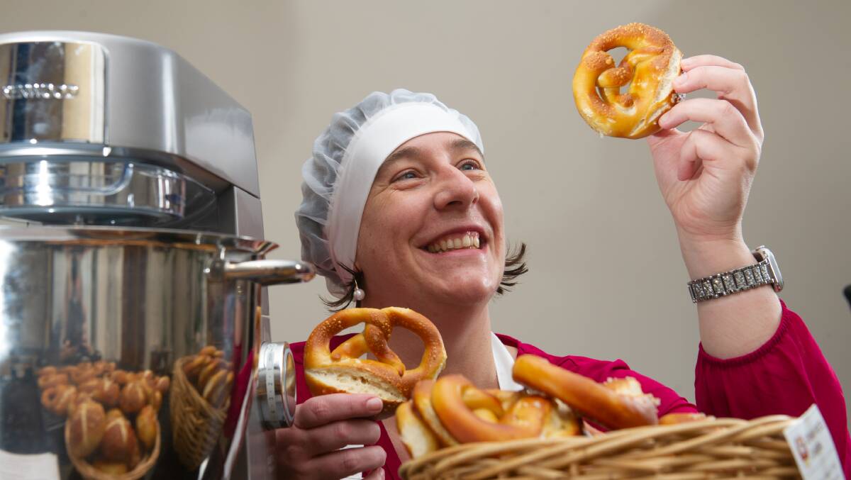 Fiona Hall has started a German micro-bakery from home after struggling to find authentic pretzels and German bread rolls in Canberra. Picture: Karleen Minney