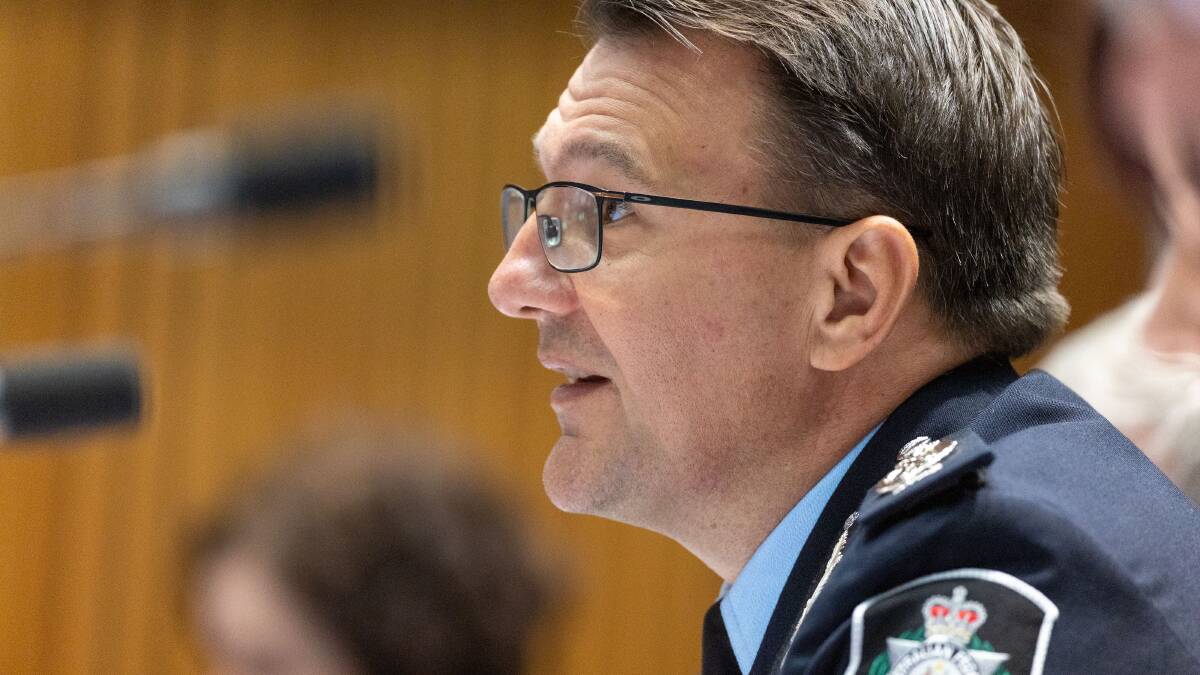 AFP Commissioner Reece Kershaw in Senate estimates. Picture by Gary Ramage