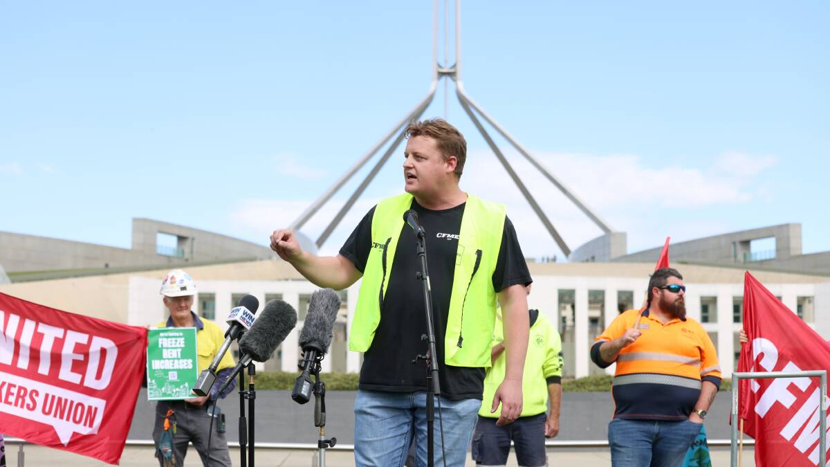 CFMEU National Secretary Zach Smith called for a $290 billion over the next two decades. Picture by James Croucher