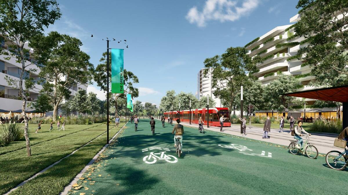 Bike paths would also feature alongside the line. Picture supplied