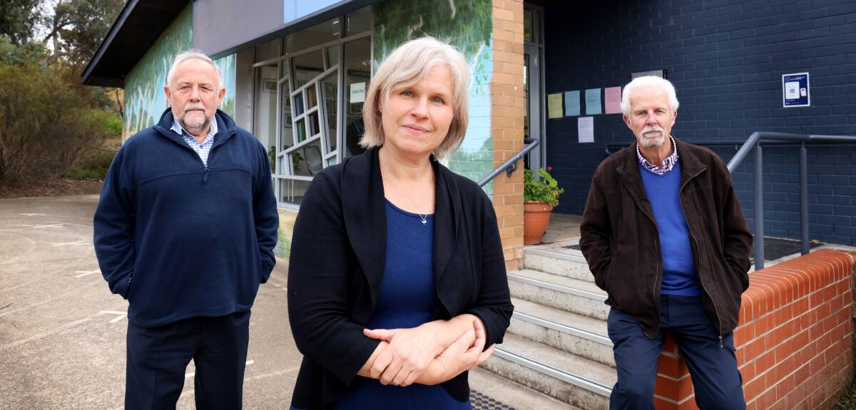Douglas Hynd, Kathy Ragless and Tim McKenna outside Companion House. Picture: James Croucher