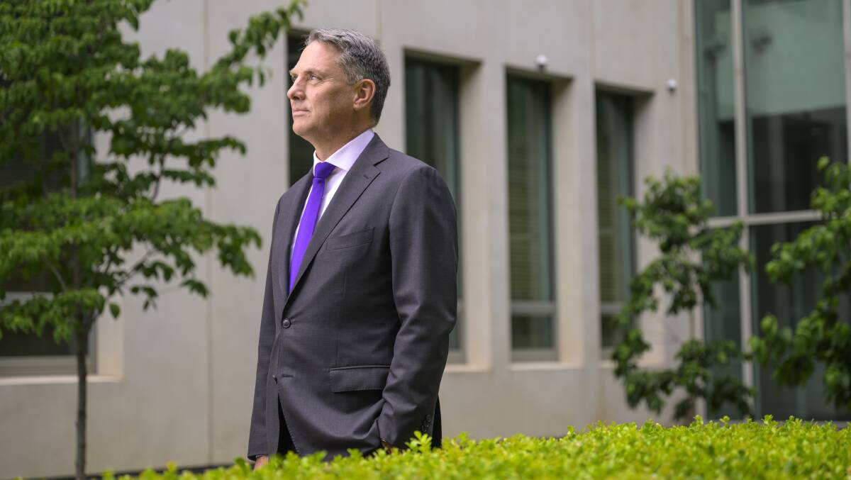 Defence Minister Richard Marles (possibly) thinking about that $800,000 office. Picture by Keegan Carroll