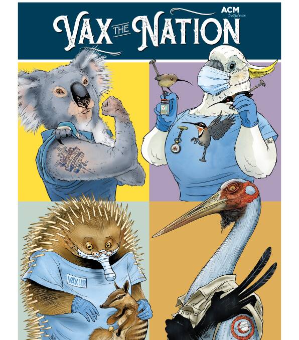 Cartoonist David Pope's illustrations were carried on front pages as part of ACM's Vax the Nation campaign.