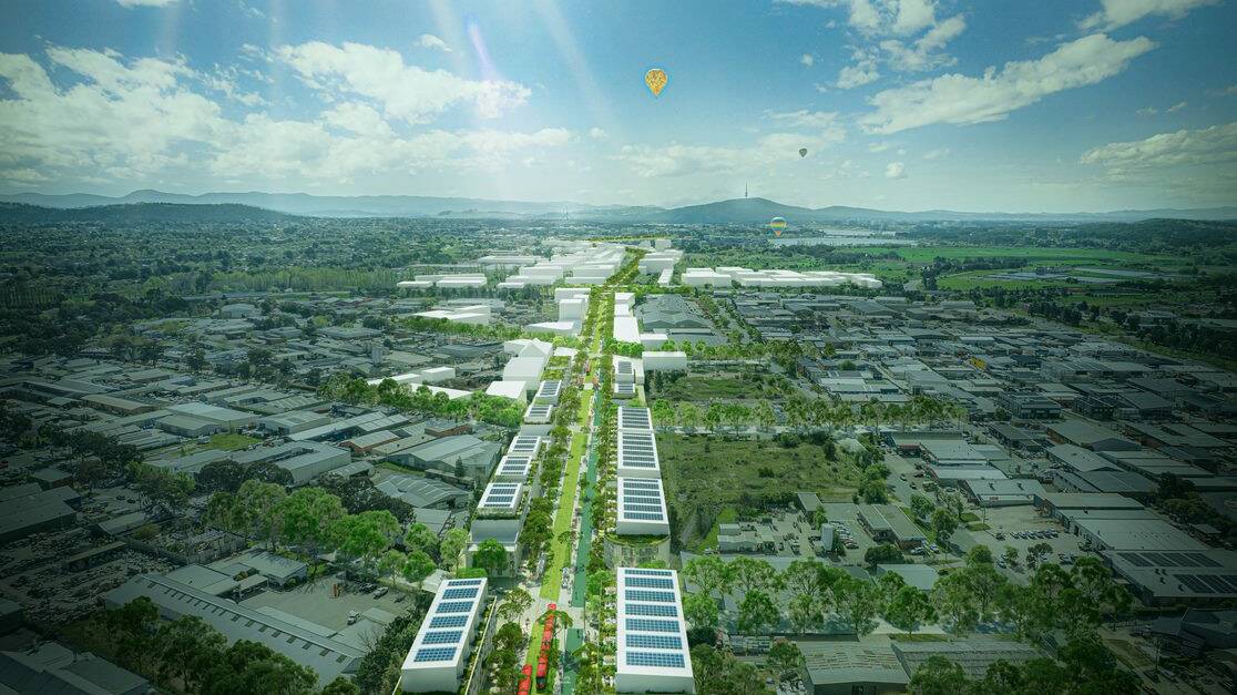 An artist's impression of the light rail corridor. Picture supplied 