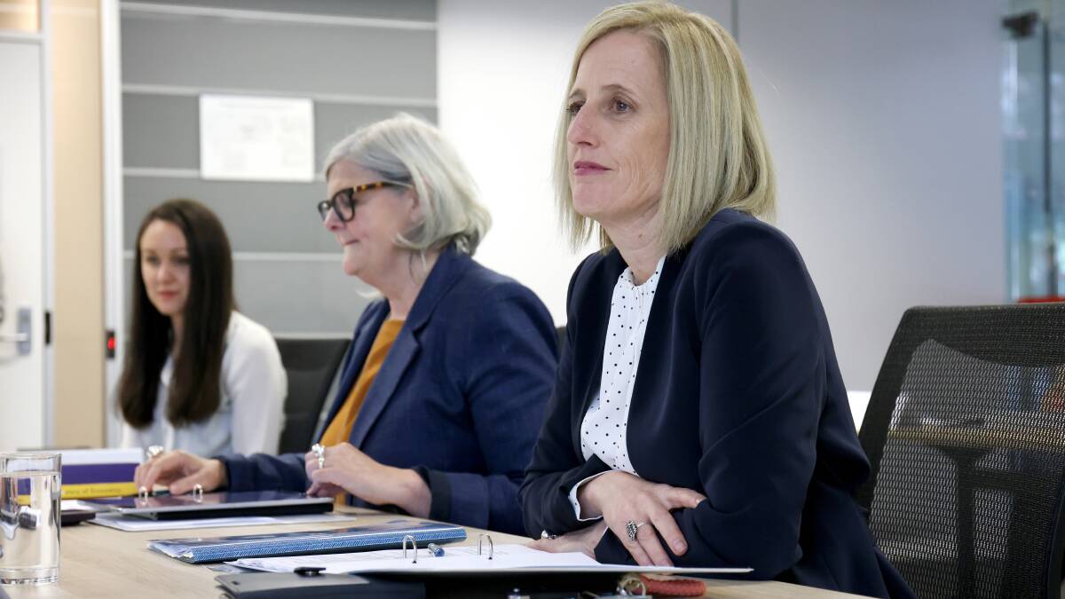 Chair of the Women's Economic Equality Taskforce Sam Mostyn and the Minister for Women Katy Gallagher. Picture by James Croucher