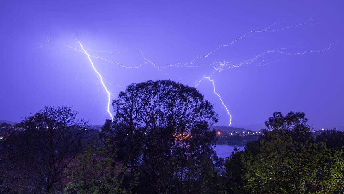 Simon Scott couldn't sleep through the storm, and snapped a shot from his bedroom. Picture: Simon Scott.