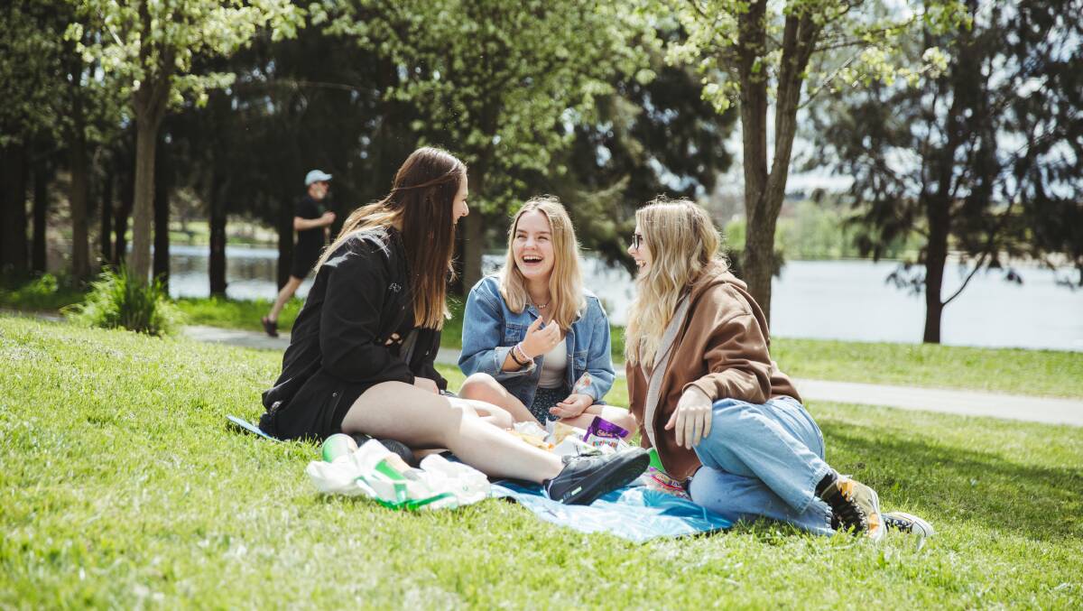 Canberrans enjoy picnics at at Yerrabi Pond District Park in Gungahlin. Picture: Dion Georgopoulos.