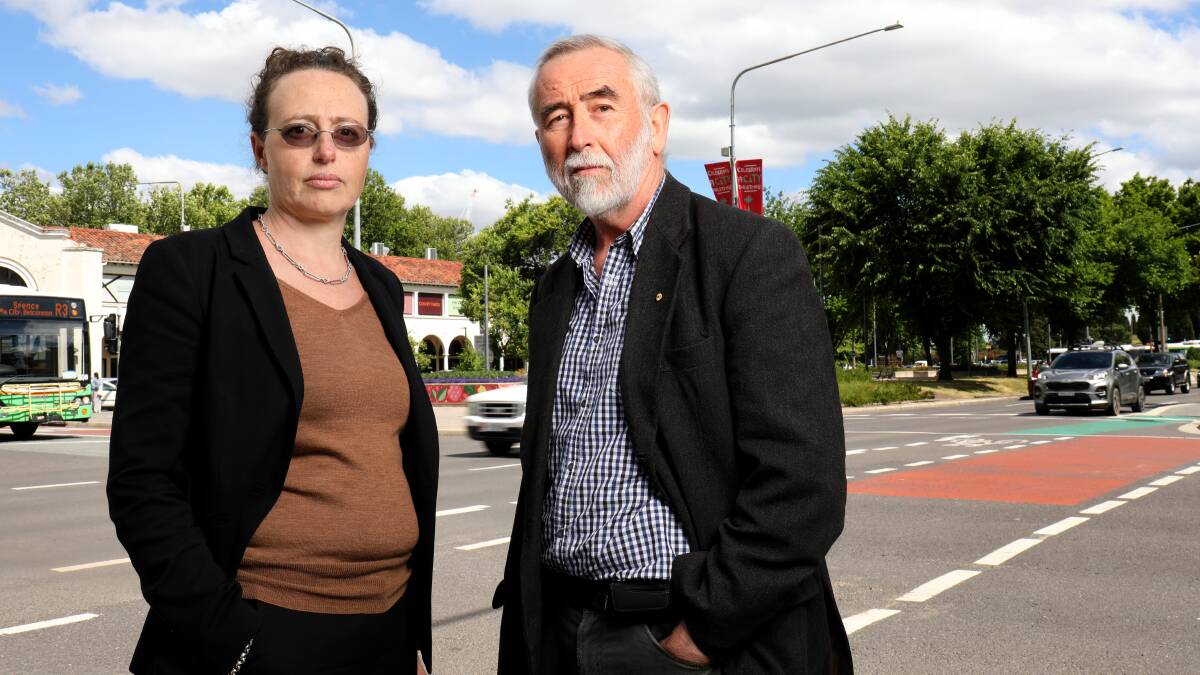 Professor Lorana Bartels and Gary Humphries from the Justice Reform Initiative are calling for changes to make roads safer. Picture by James Croucher