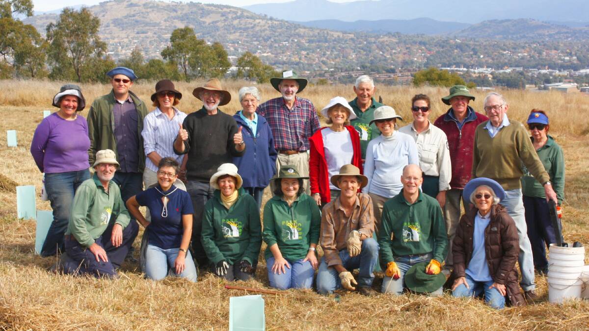 Members of the Red Hill Regenerators after a planting session on Red Hill. Picture: Red Hill Regenerators.