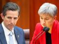 Simon Birmingham and Penny Wong have clashed over Ukraine funding. Pictures by Sitthixay Ditthavong and Keegan Carroll