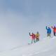 Skiers in Thredbo following major snowfall in July. Picture: Thredbo Media