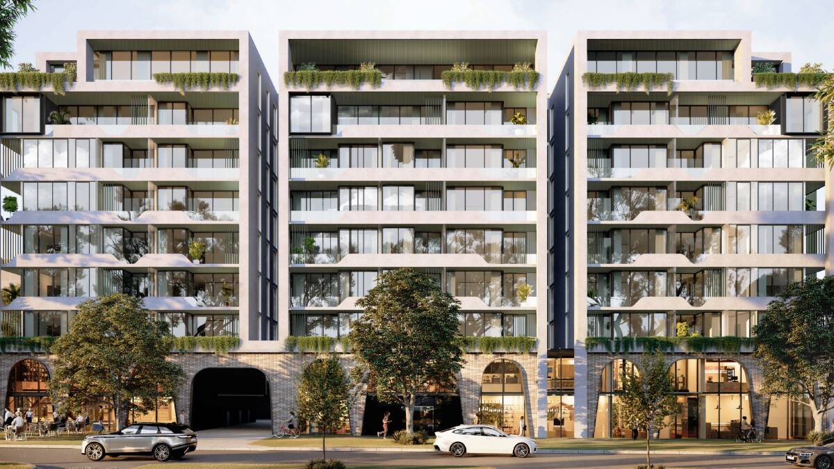 An artist's impression of the apartments proposed for 90 Northbourne Avenue, Braddon. Picture Cox Architecture