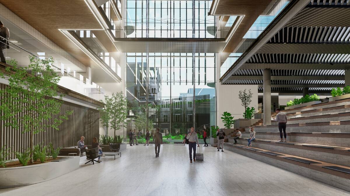 Inside the proposed new office, which will feature an internal atrium. Picture supplied