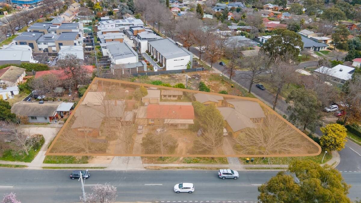 Three homes in Downer are being sold as one development lot. Supplied picture