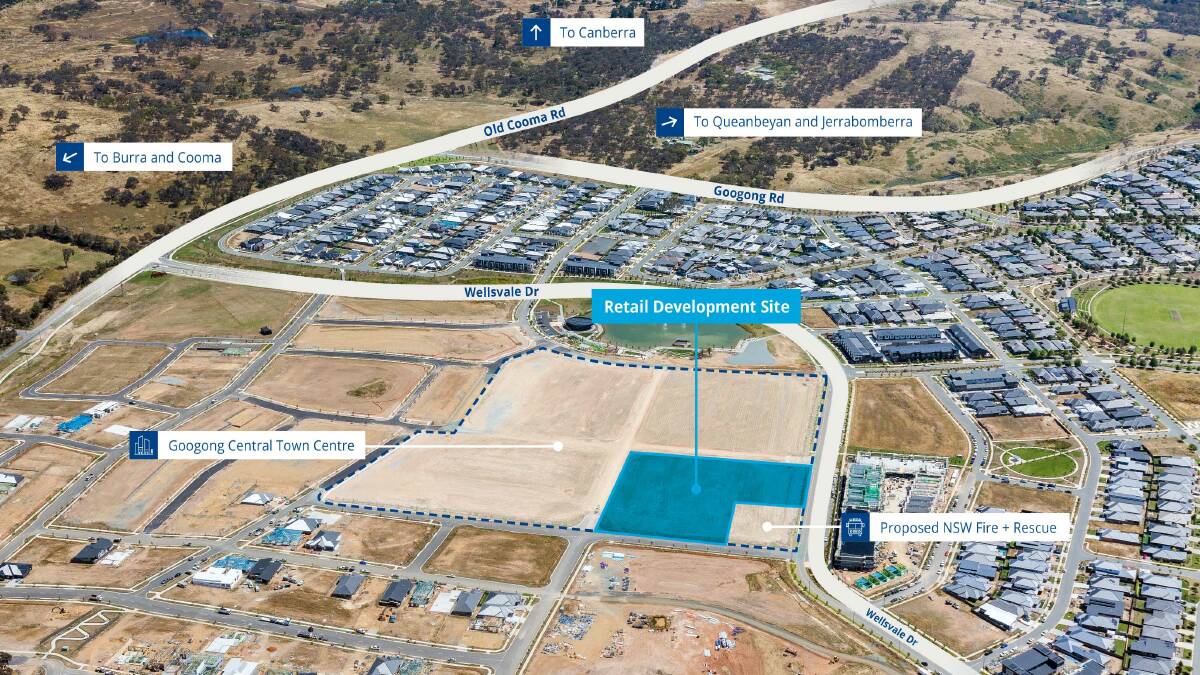 The retail development site forms part of the broader vision for the Googong town centre. Picture supplied