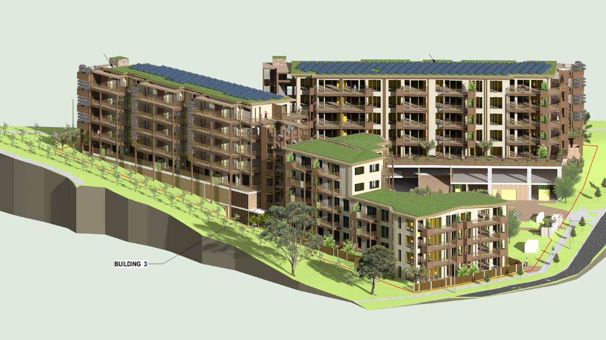 An artist's drawing of a 72-unit residential complex proposed for Coombs. Picture supplied