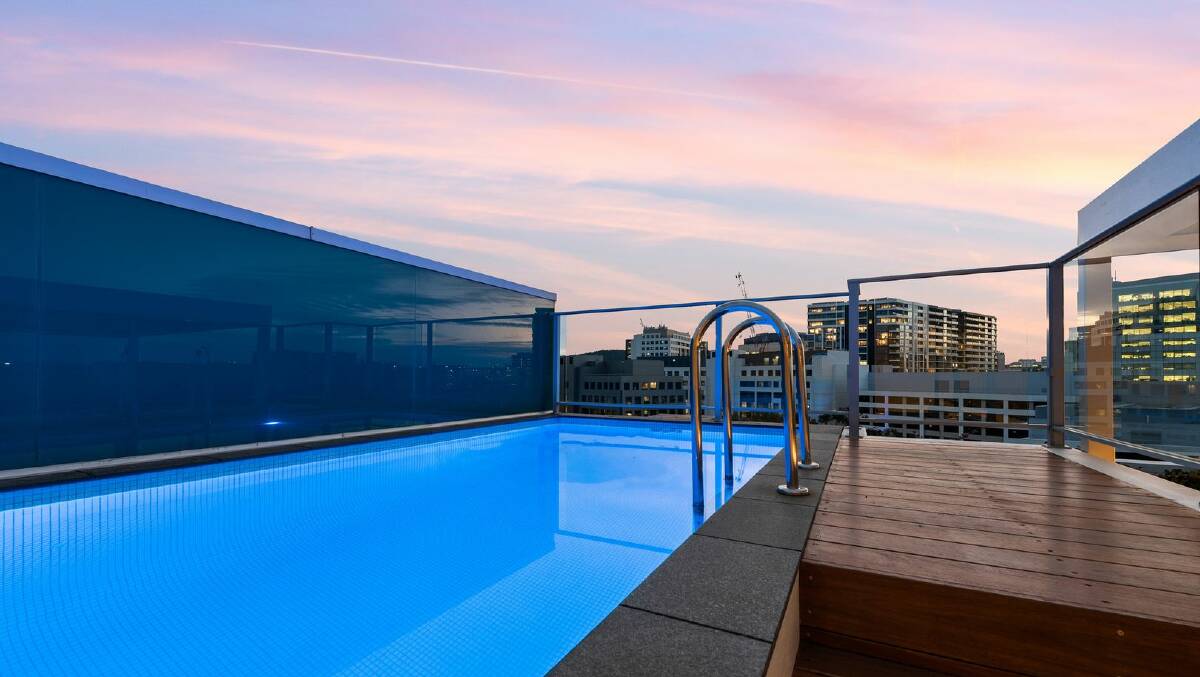 A 300-square-metre penthouse has hit the market boasting city views and its very own rooftop pool. Picture: Supplied
