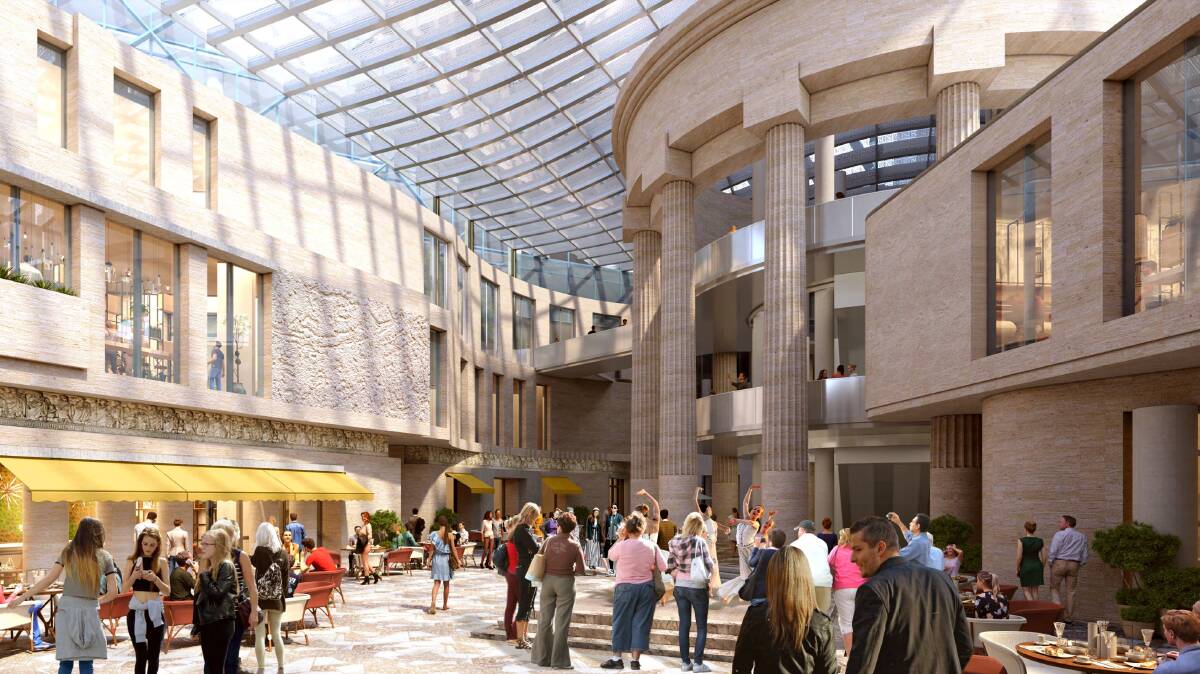 The agora will act as a central hub for the dining and shopping areas. Picture supplied