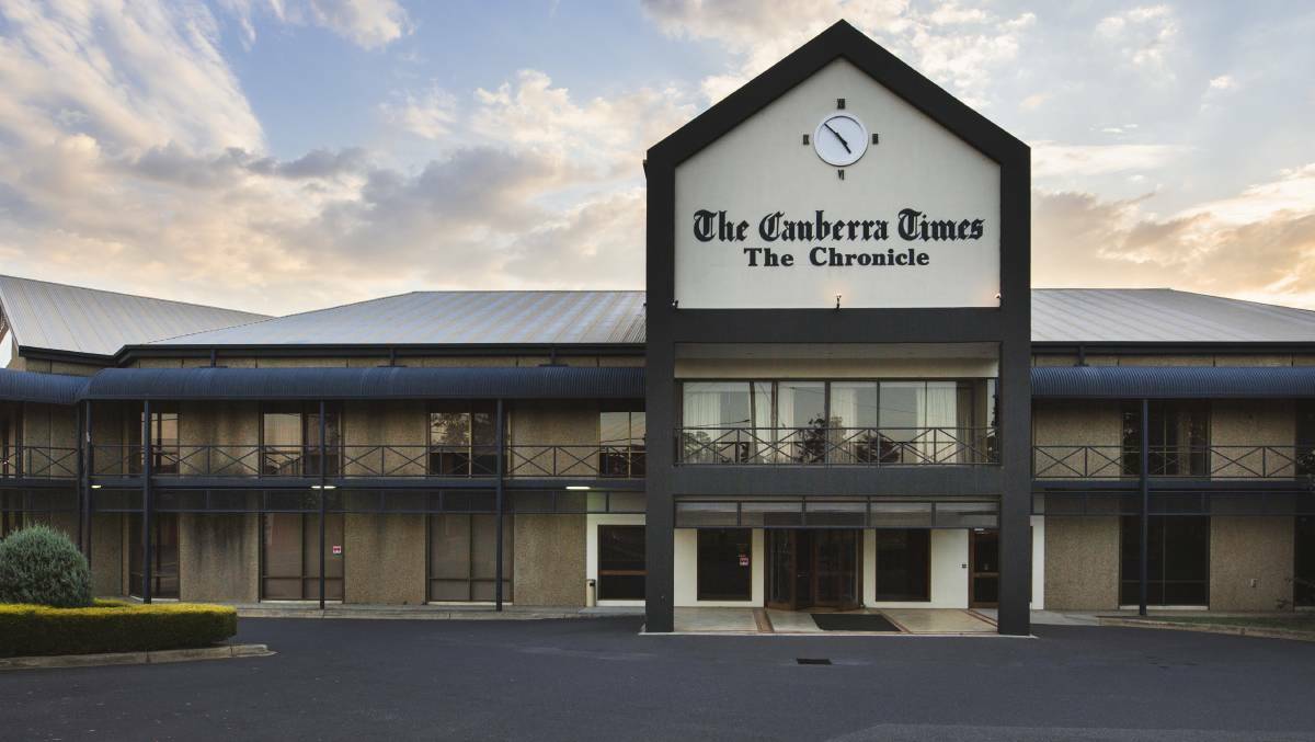 The end of an era for the old Canberra Times office in Fyshwick. Picture by Jamila Toderas