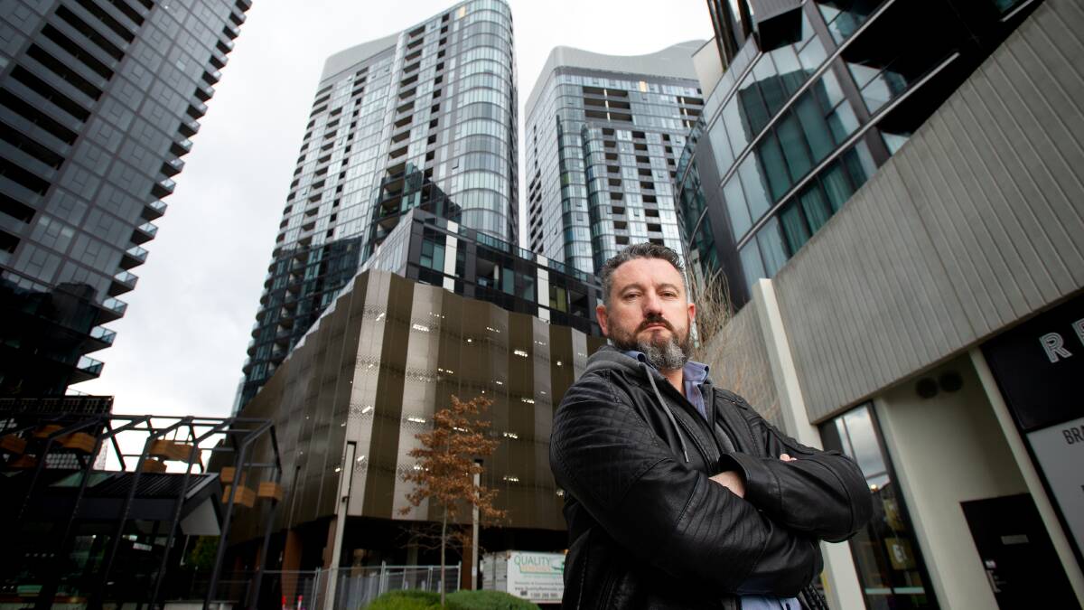 Anthony Griffiths has been waiting eight months for outstanding defects to be rectified in his apartment at High Society in Belconnen. Picture: Elesa Kurtz