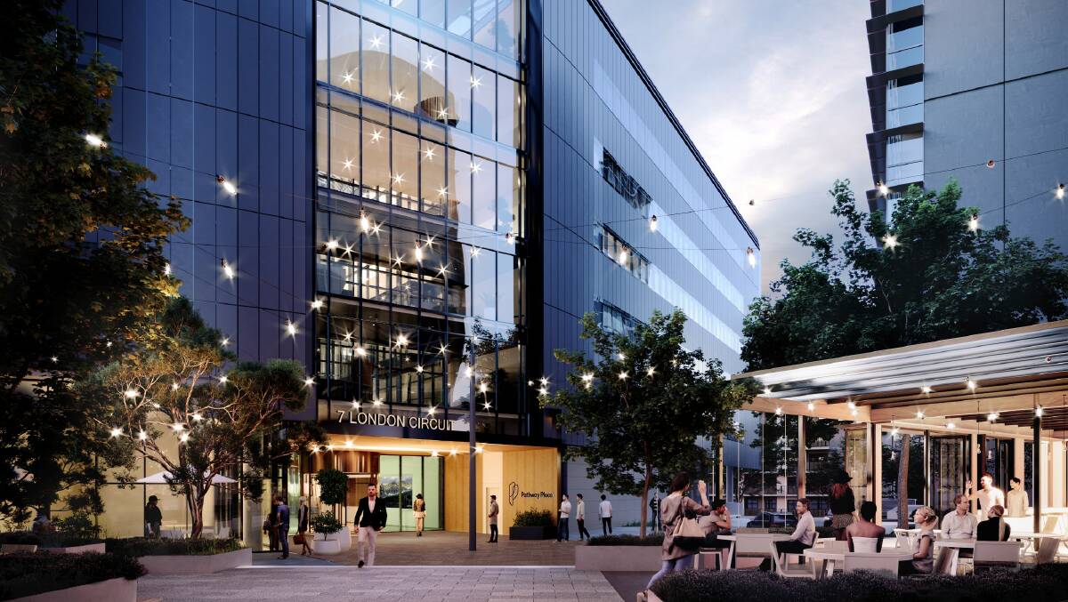 An artist's impression of Pathway Place, a refurbished office precinct opening in 2023. Picture by ISPT