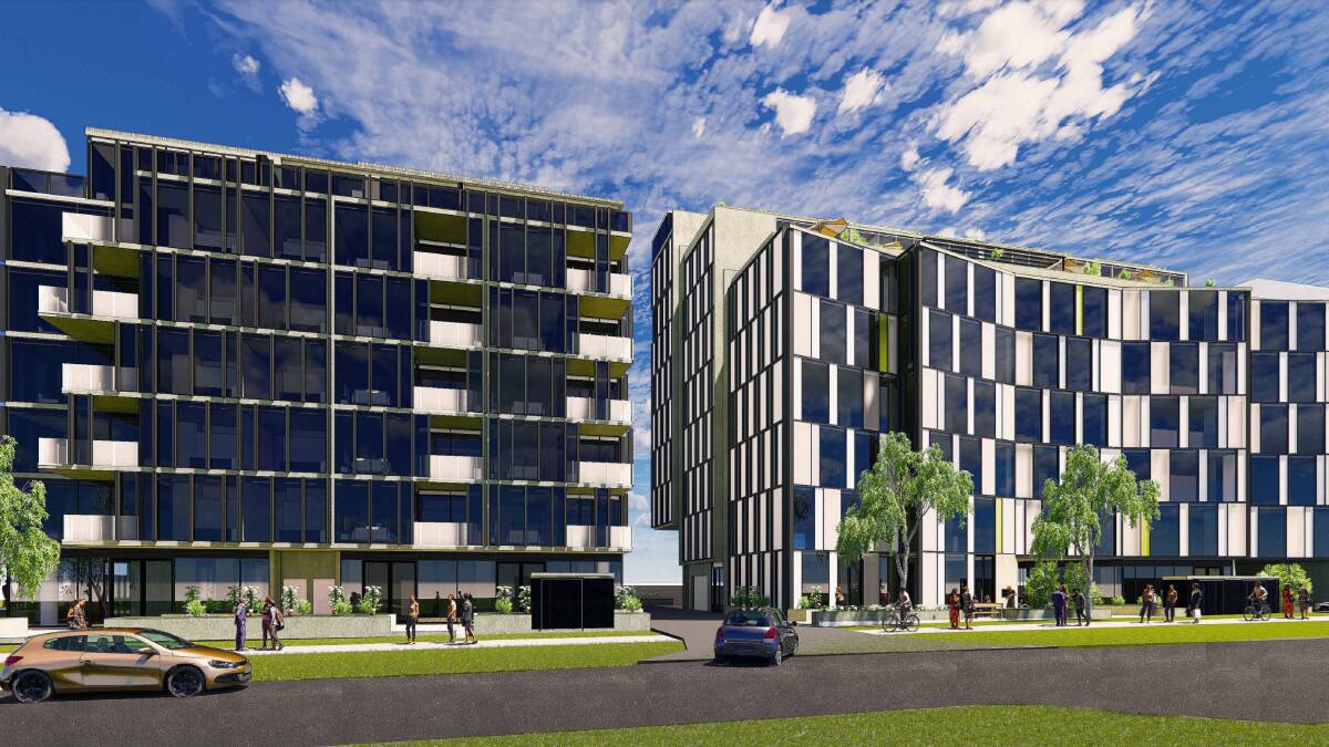 The Gungahlin development would comprise two buildings, eight and nine storeys high. Picture: Judd Studio