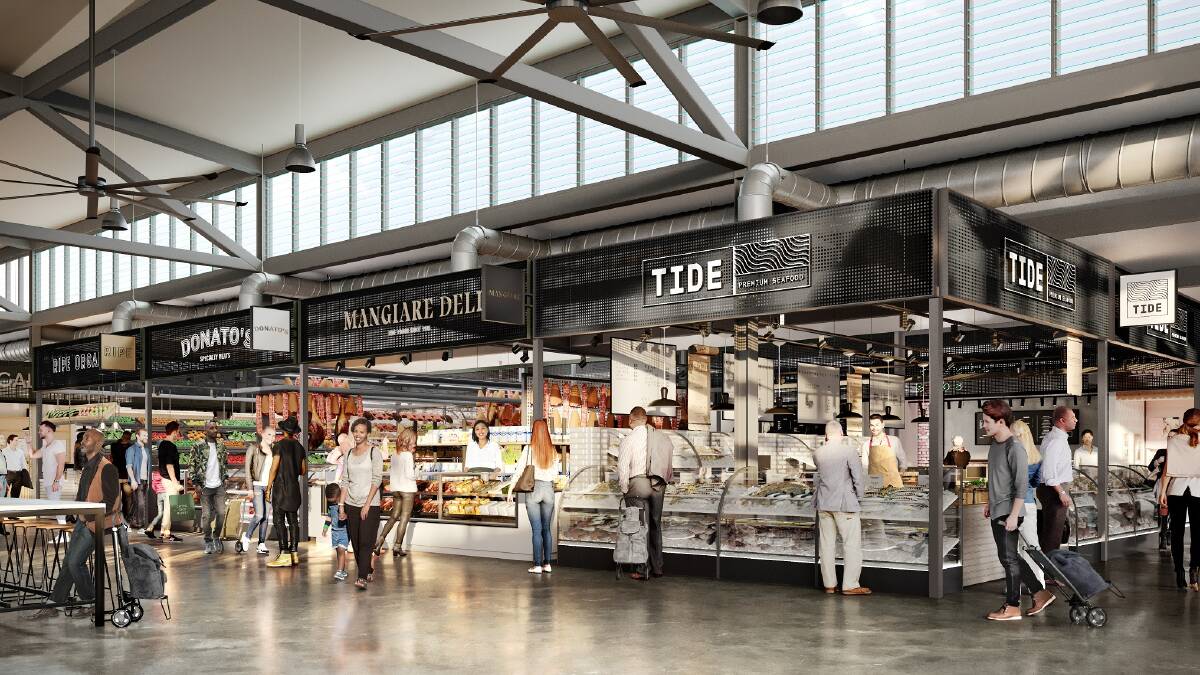 An artist's impression inside the new Capital Food Market, which will include about 40 retailers. Picture supplied
