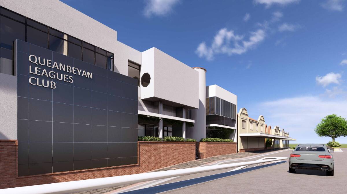 An artist's impression of the refurbished Queanbeyan Leagues Club from Monaro Street. Picture supplied