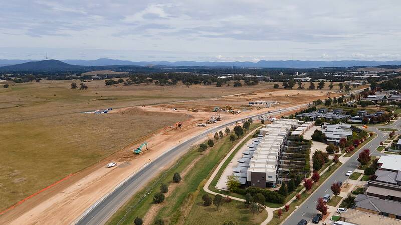 Work is currently underway to build road infrastructure to support Kenny High School. Picture: ACT government 