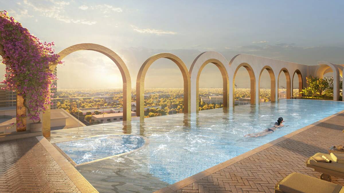 A rooftop infinity pool with gold arch detailing is in the plans. Picture supplied