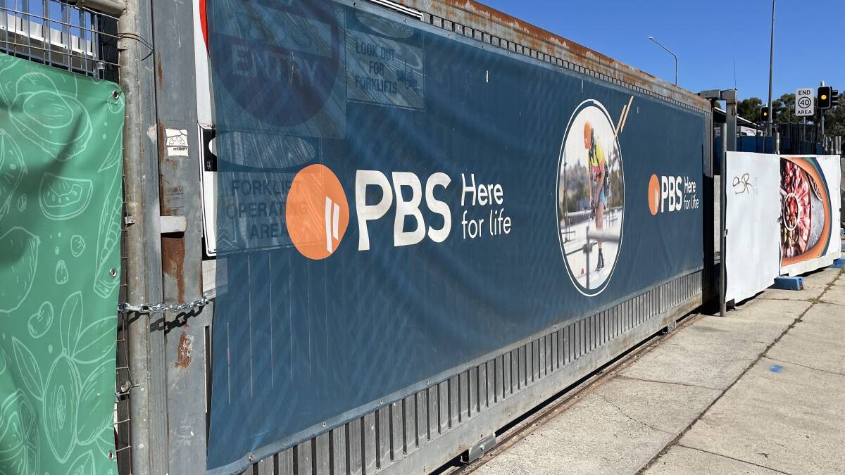 PBS Building's construction site at The Belconnen Markets was locked up on Monday. Picture by Brittney Levinson
