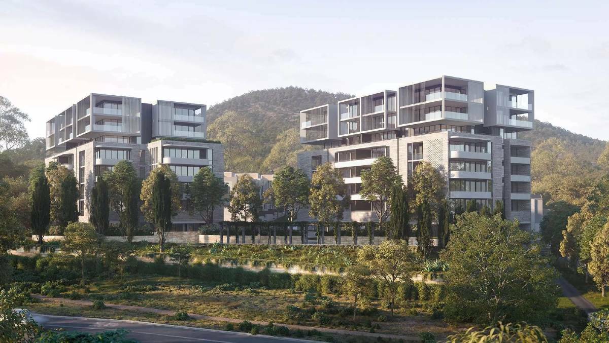 An artist's impression of the Foothills development proposed for Campbell at the base of Mount Ainslie. Picture supplied