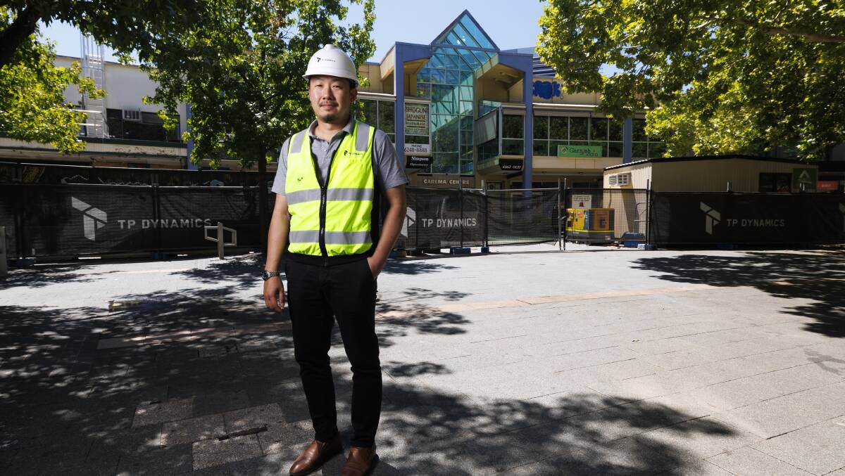 TP Dynamics project manager Kenneth Kong at the Garema Place hotel development site. Picture by Keegan Carroll