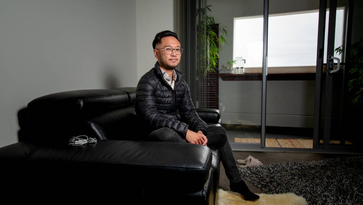 Daniel Sudarto said he made changes to his lifestyle, such as cutting out takeaway coffee, wine and lunches, to save for a Canberra apartment. Picture: Elesa Kurtz